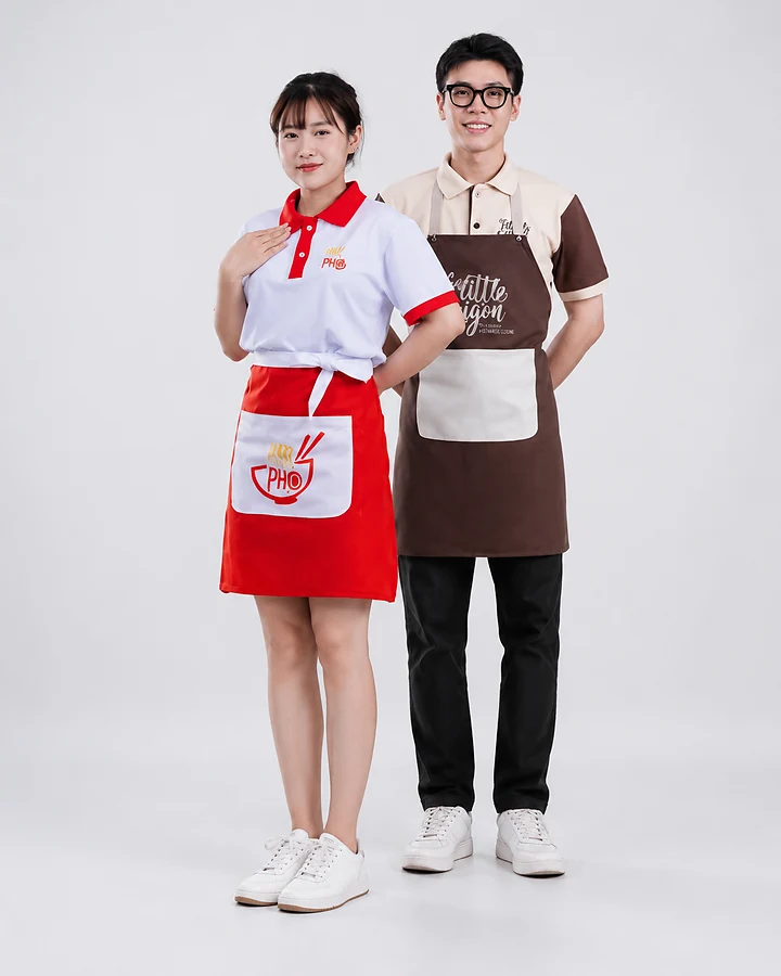Combo áo polo cổ bẻ và tạp dề ngắn Potato Clothing