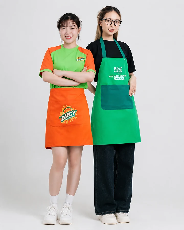 Combo áo thun cổ tròn và tạp dề ngắn Potato Clothing