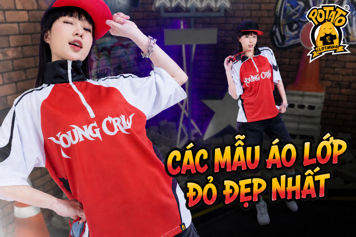 Placeholder banner áo lớp màu đỏ Potato Clothing