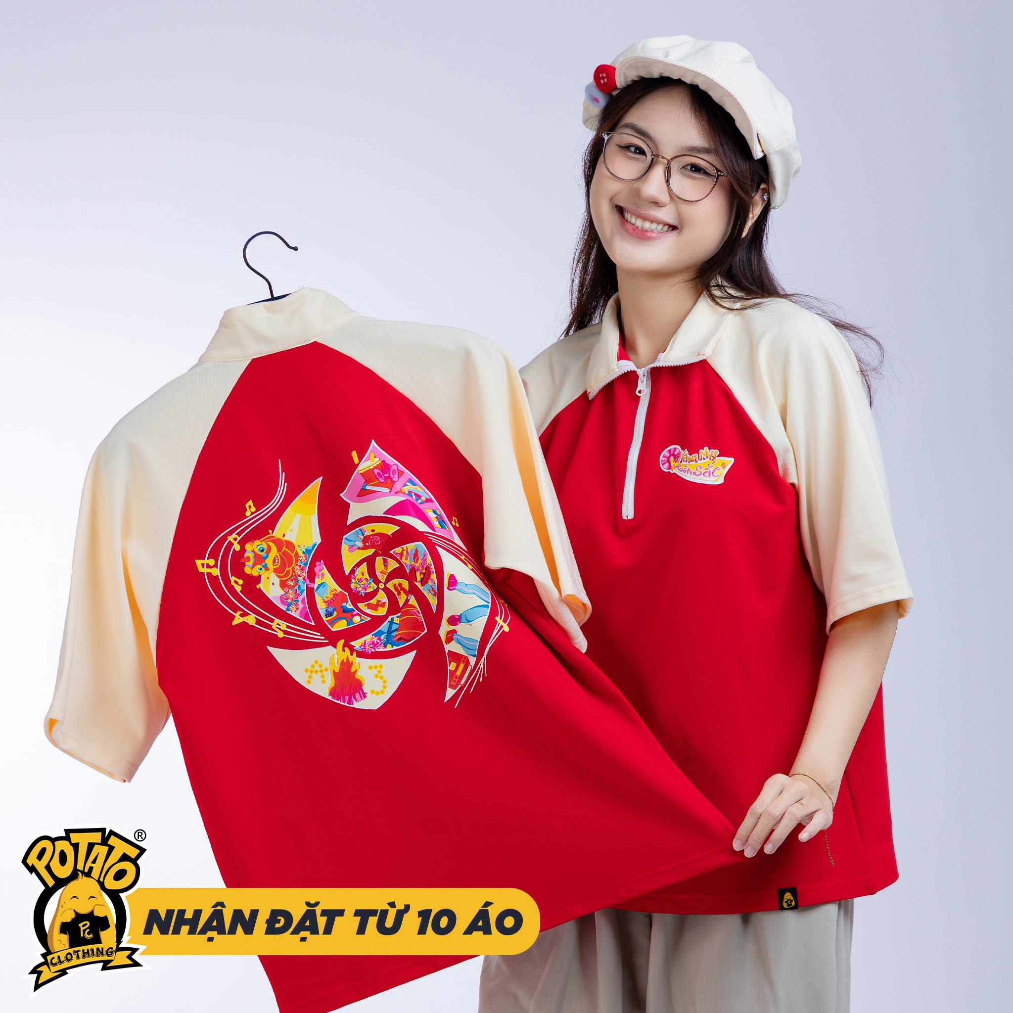 Áo lớp Zippy Polo hạ khóa xuống, cổ bẻ kiểu polo