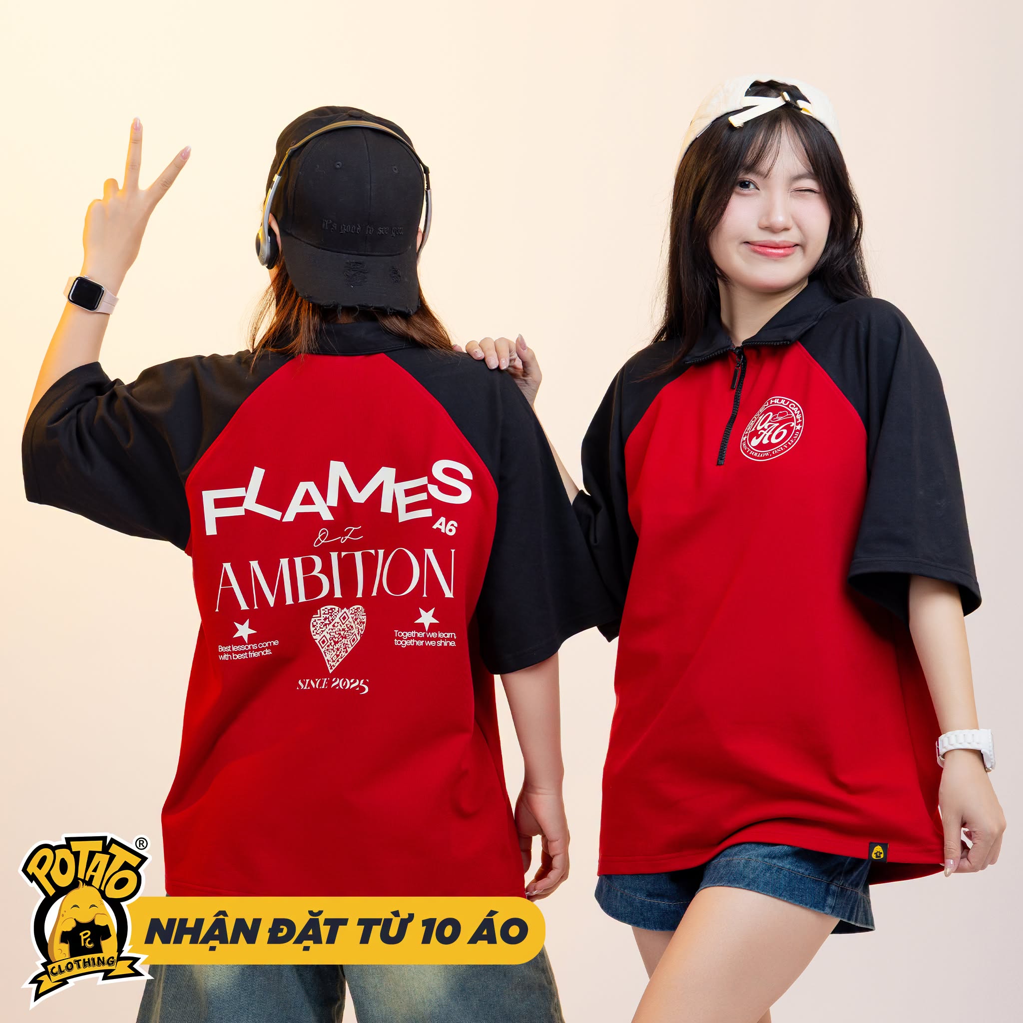 Áo lớp Zippy Polo tay raglan phối màu