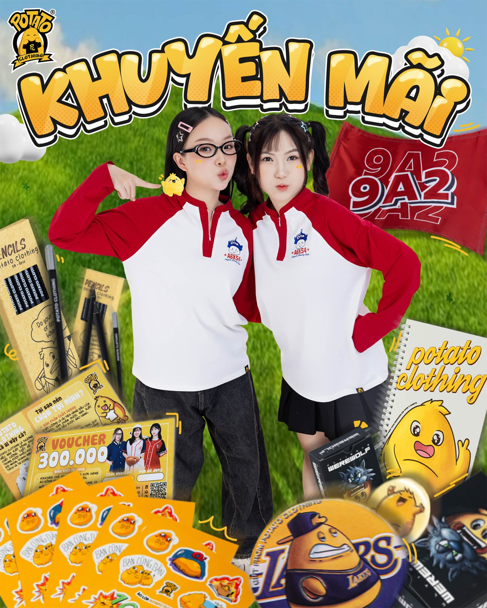 Đặt may áo lớp Classzip nhận nhiều quà tặng ấn tượng từ Potato Clothing