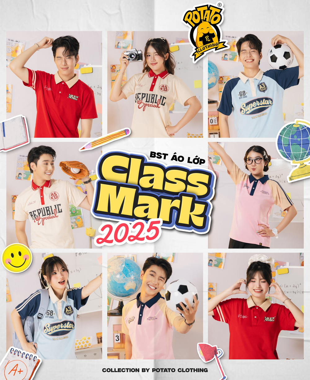 Cách đặt may áo lớp polo Classmark Potato Clothing