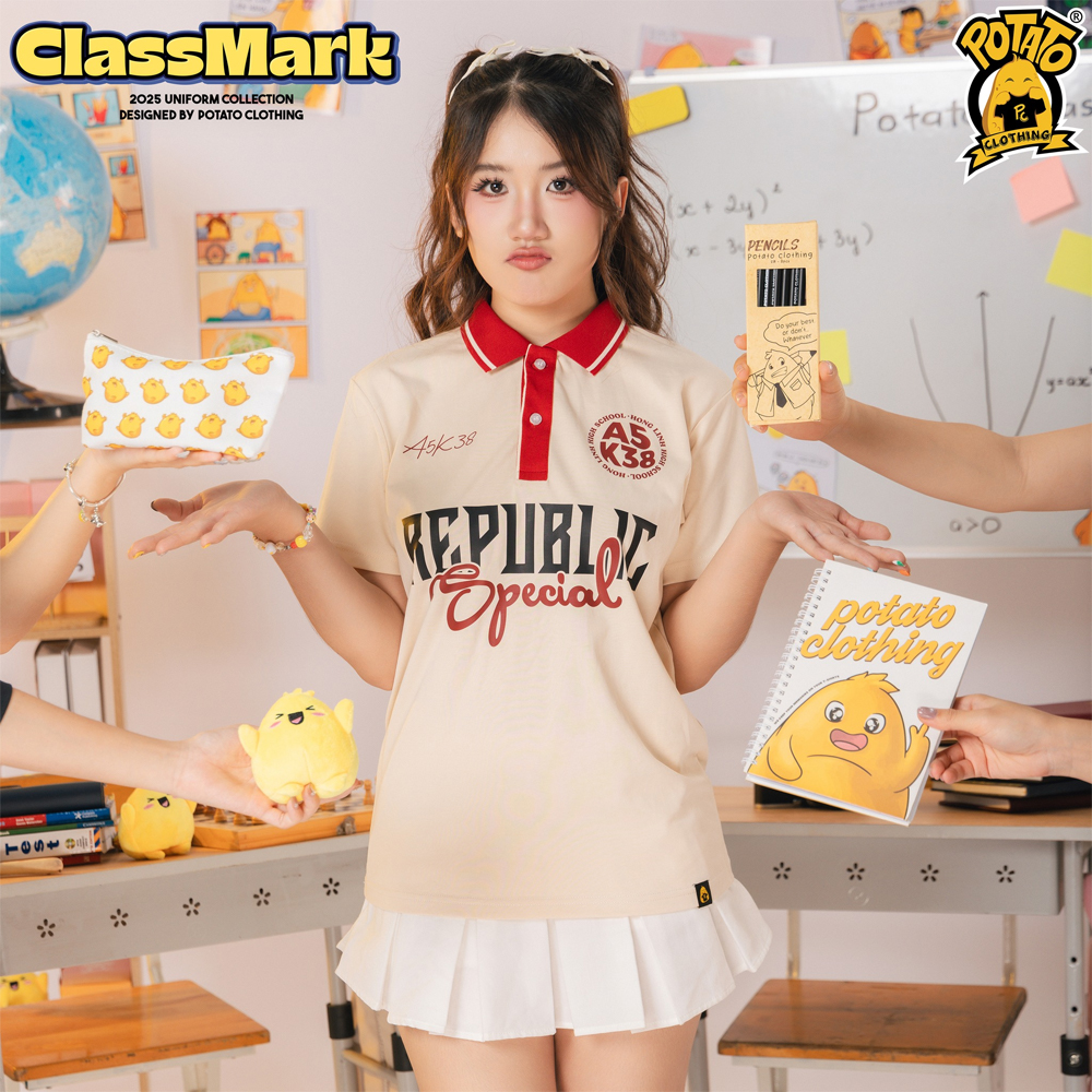 Họa tiết tinh tế trên áo lớp polo Classmark