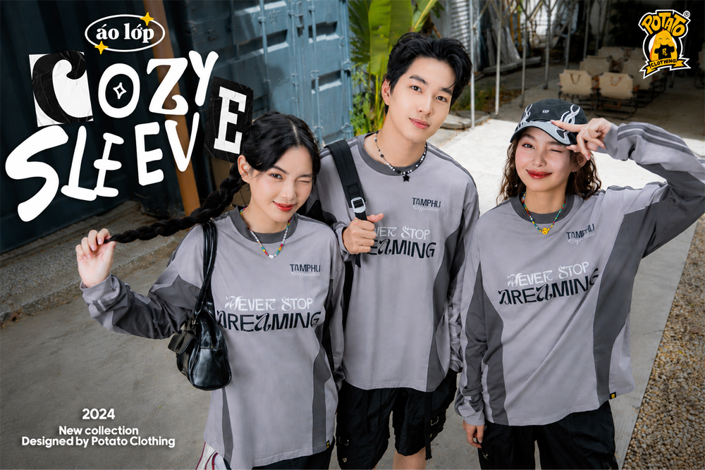 Áo sweater xám thanh lịch nhẹ nhàng