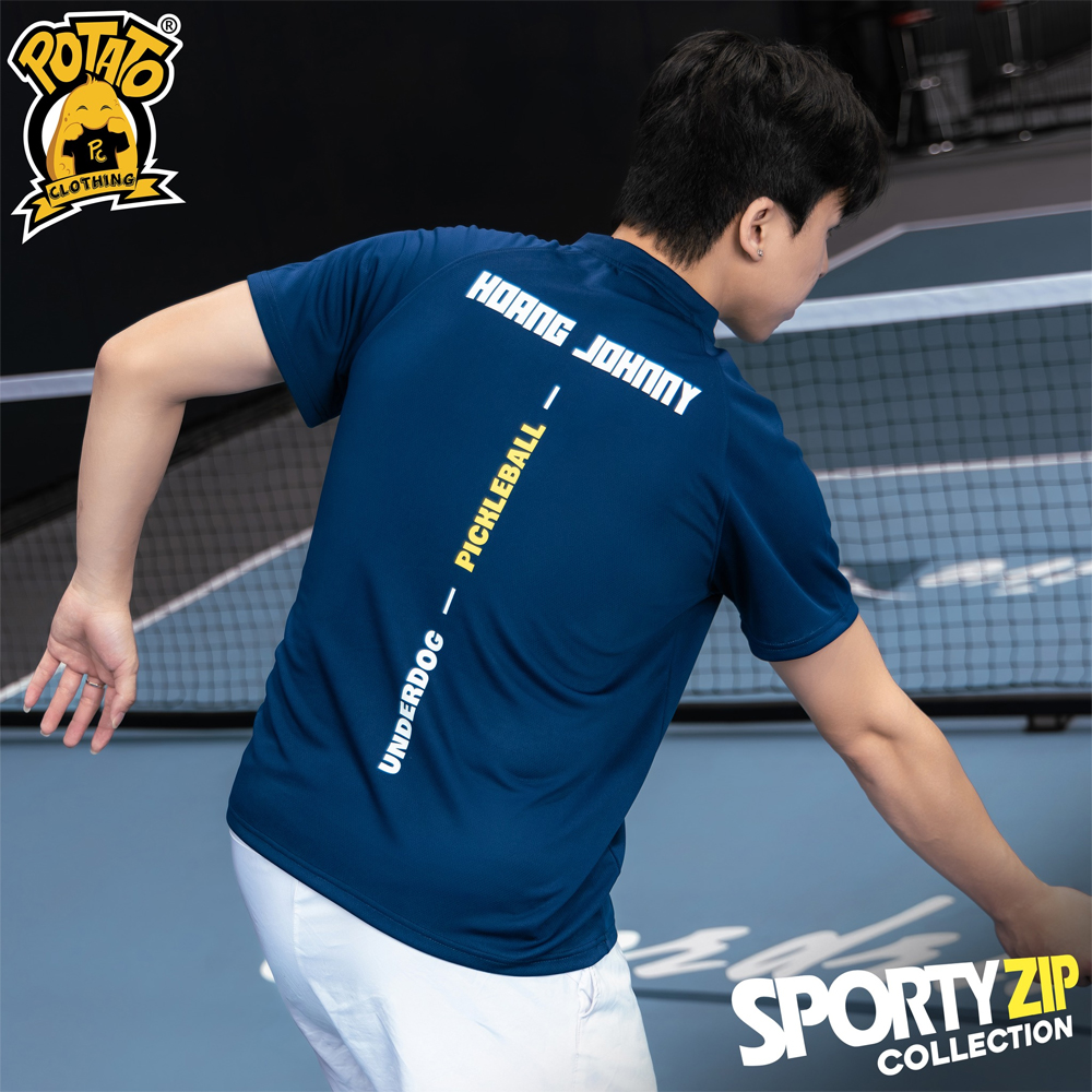 Áo Sporty Zip màu xanh navy khỏe khoắn - mặt sau