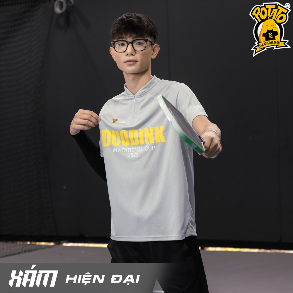 Áo Sporty Zip màu xám hiện đại - mặt trước