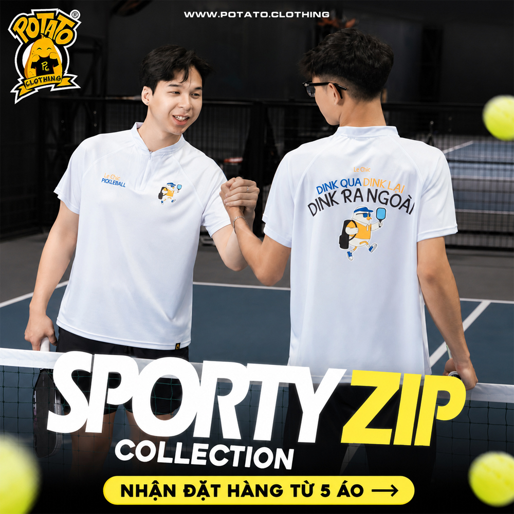 Ảnh thực tế BST Sporty Zip trên sân pickleball 1
