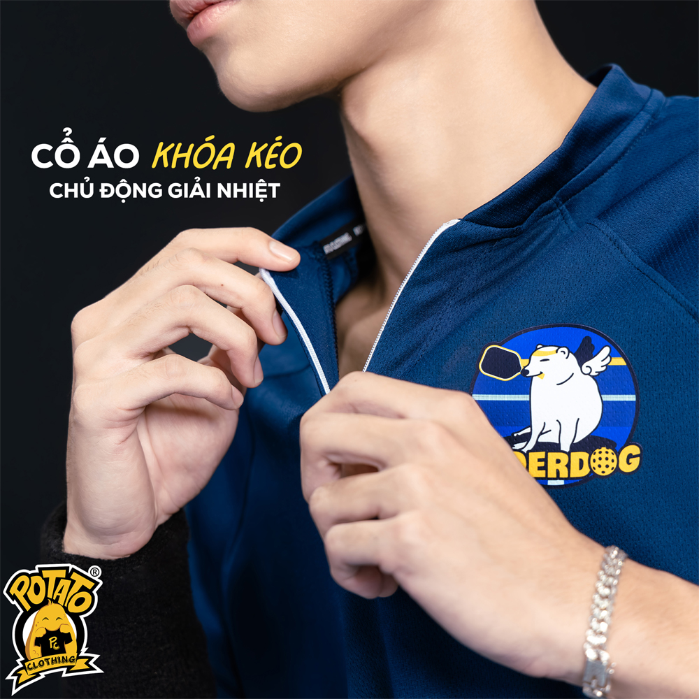 Thiết kế cổ khóa kéo zip linh hoạt trên áo Sporty Zip