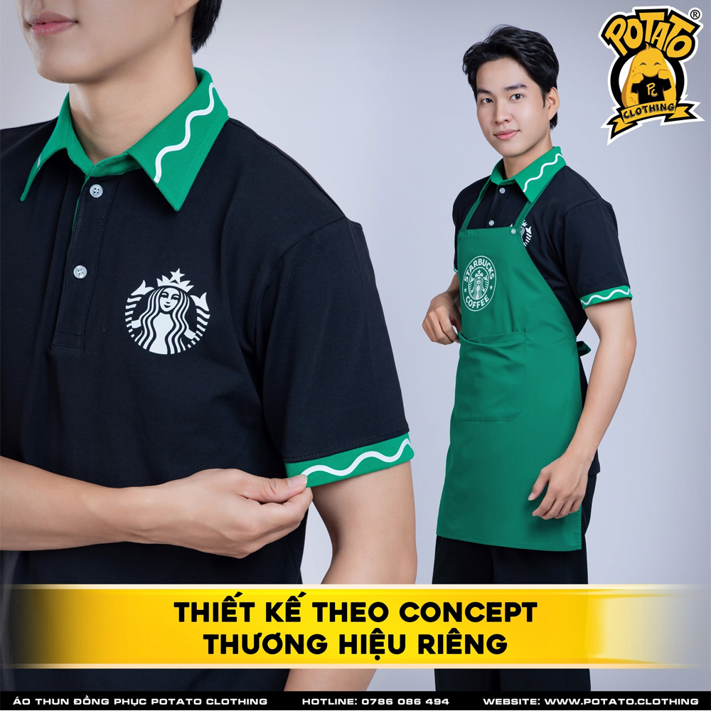 Đồng phục F&B thiết kế chuẩn màu thương hiệu