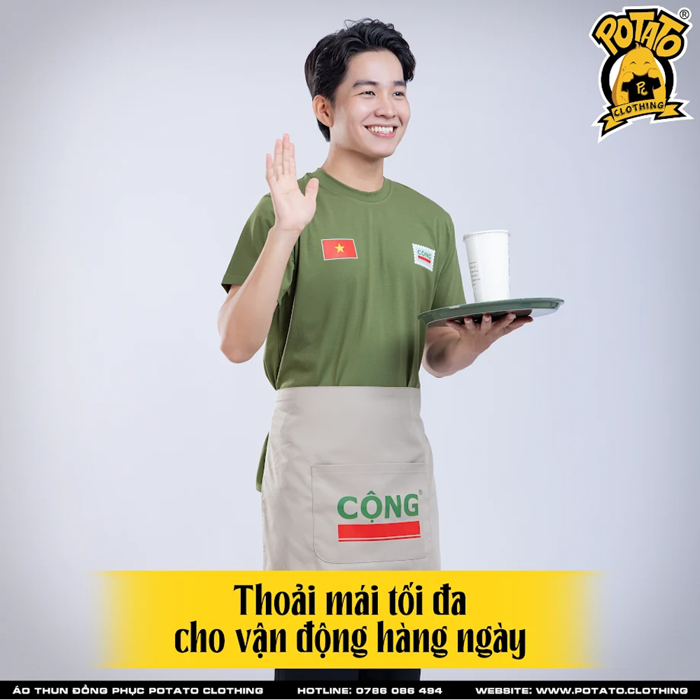 Chất liệu vải đồng phục F&B thoáng mát co giãn 4 chiều