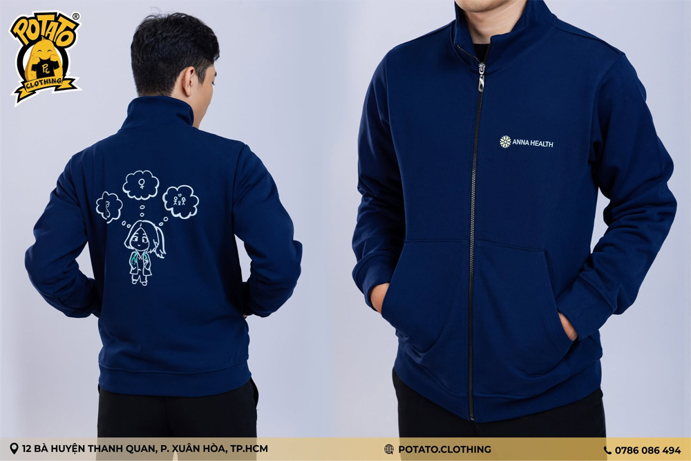 Đồng phục sweater zip Anna Health