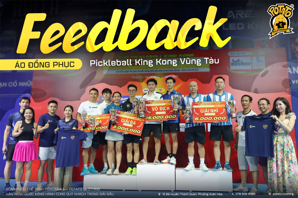 Pickleball King Kong Bà Rịa Vũng Tàu – Potato Clothing tài trợ