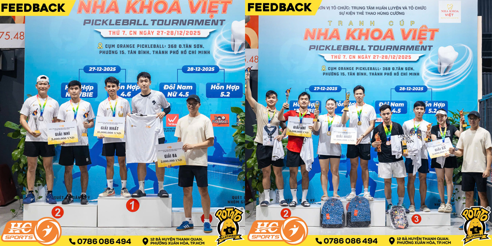 Nha Khoa Việt Cup Pickleball Tournament – Potato Clothing tài trợ