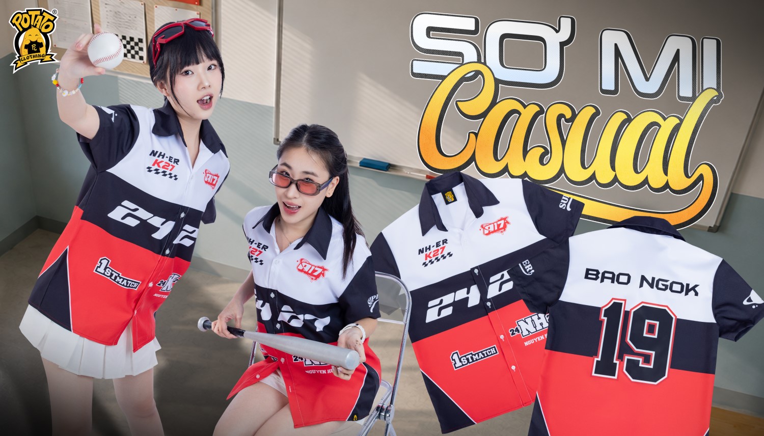 Form áo sơ-mi casual Potato Clothing