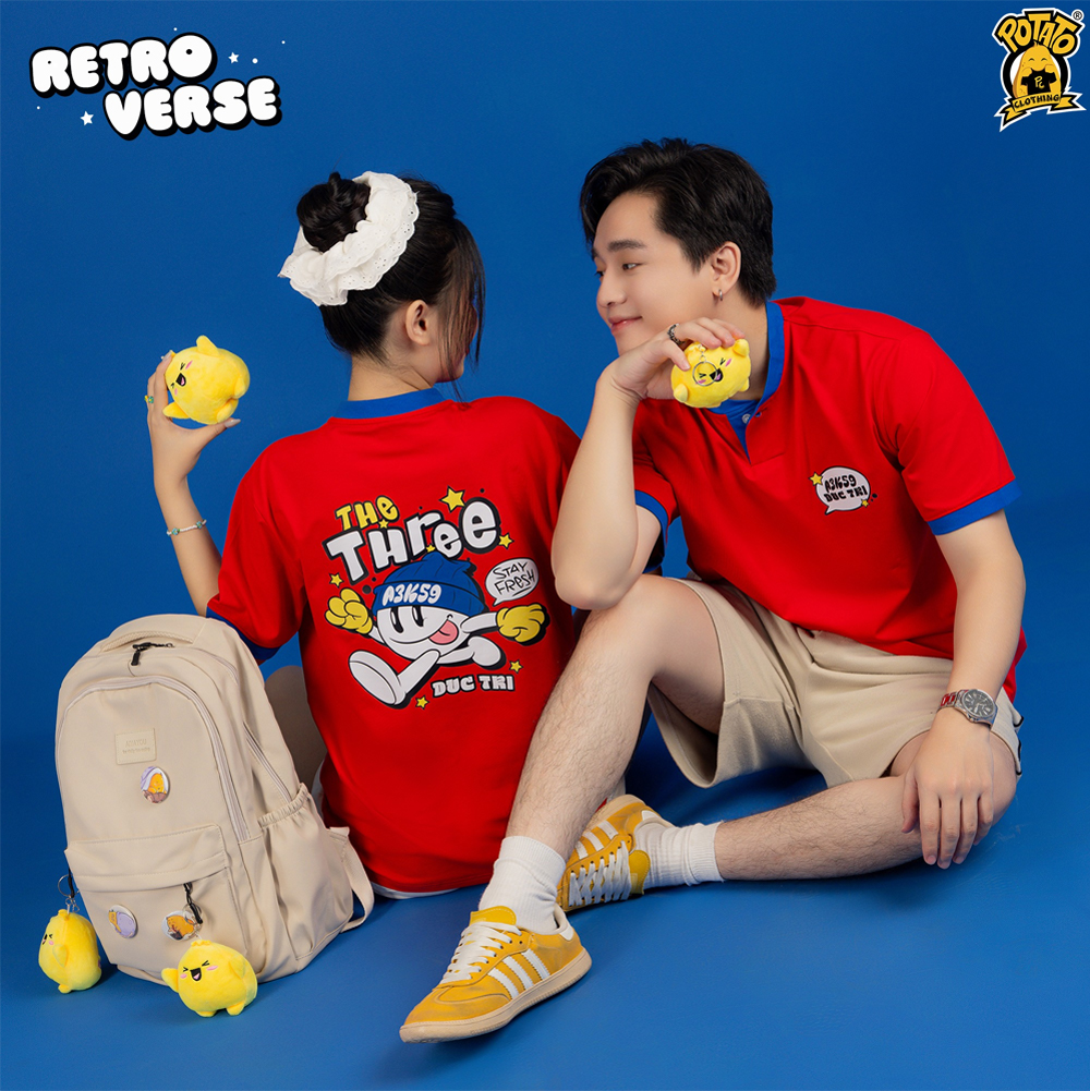 Áo thun Retroverse màu đỏ mặt sau