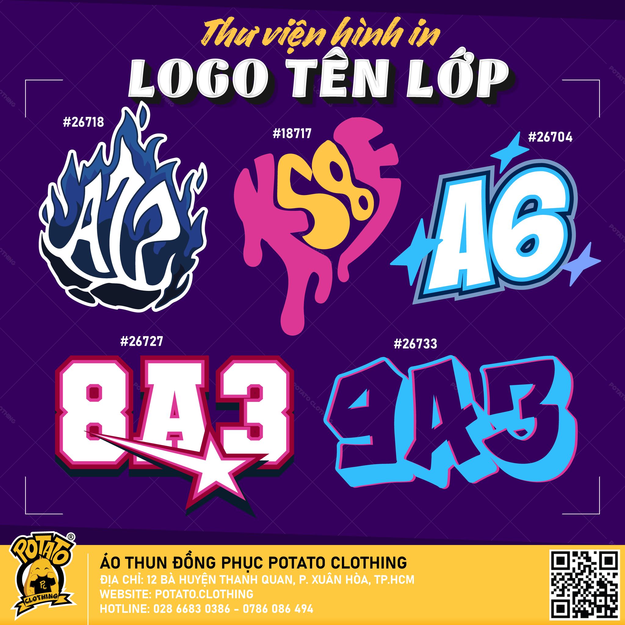 Logo chữ tên lớp Potato Clothing