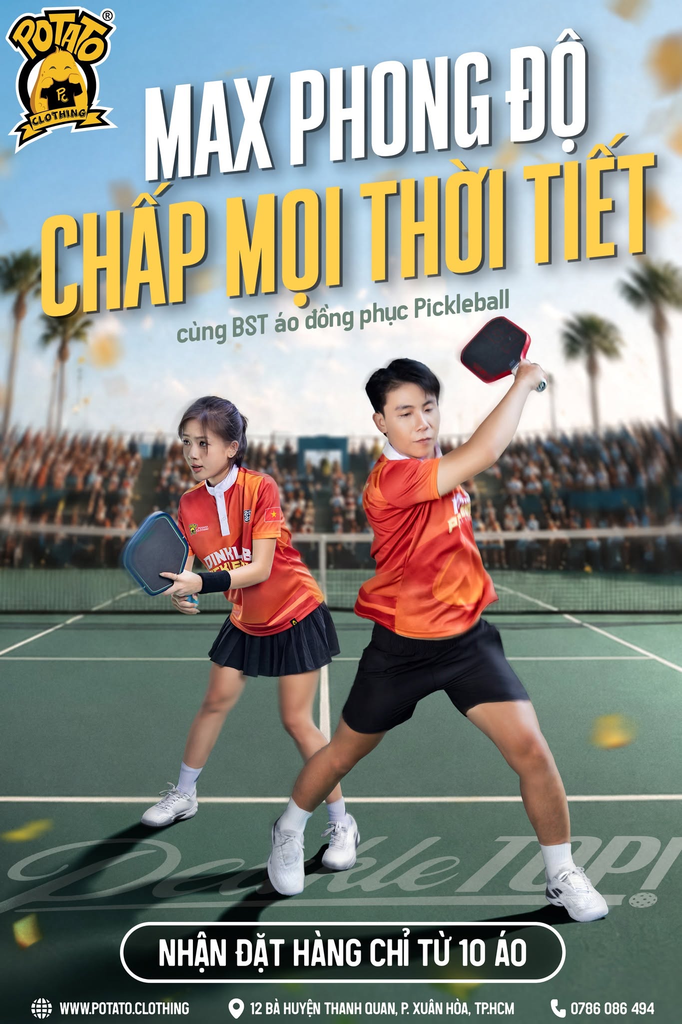 Áo thể thao Dinklub màu cam đỏ - ảnh 1