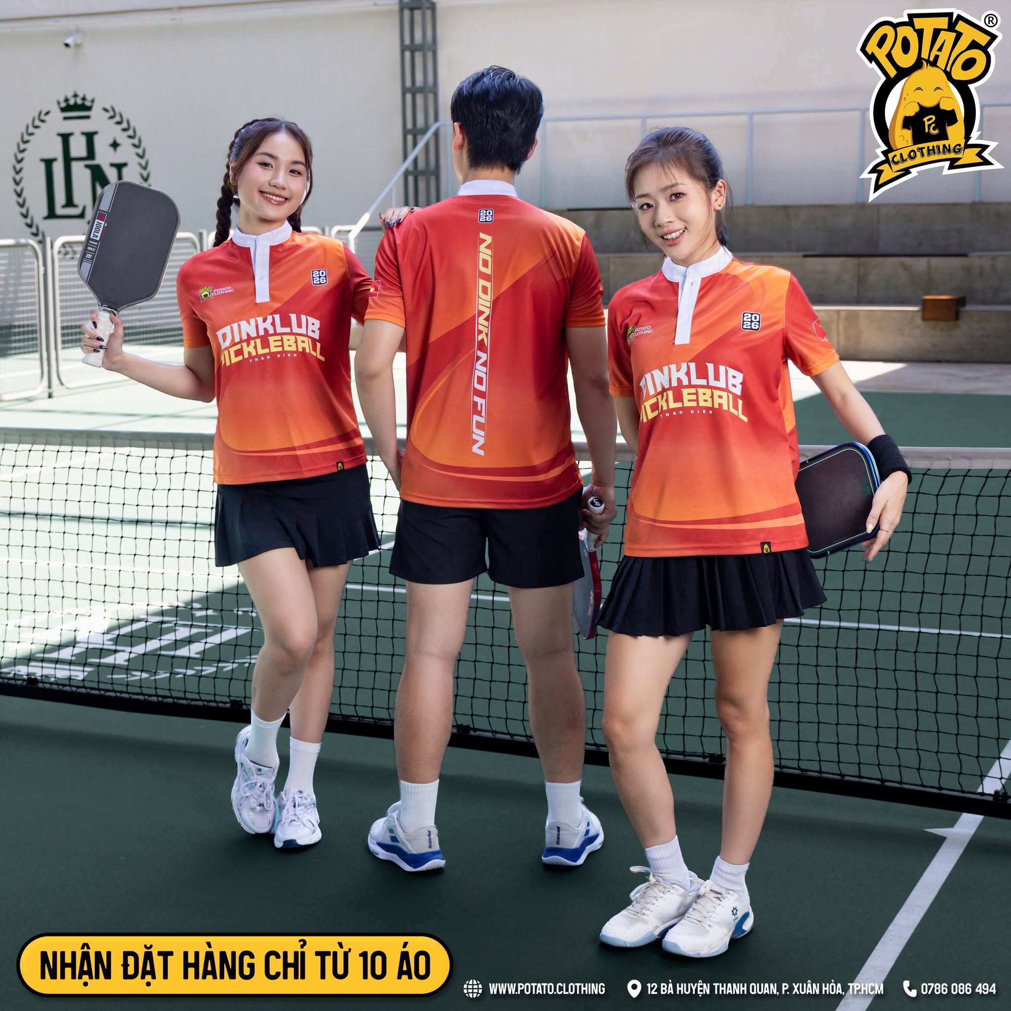Áo thể thao Dinklub màu cam đỏ - ảnh 2
