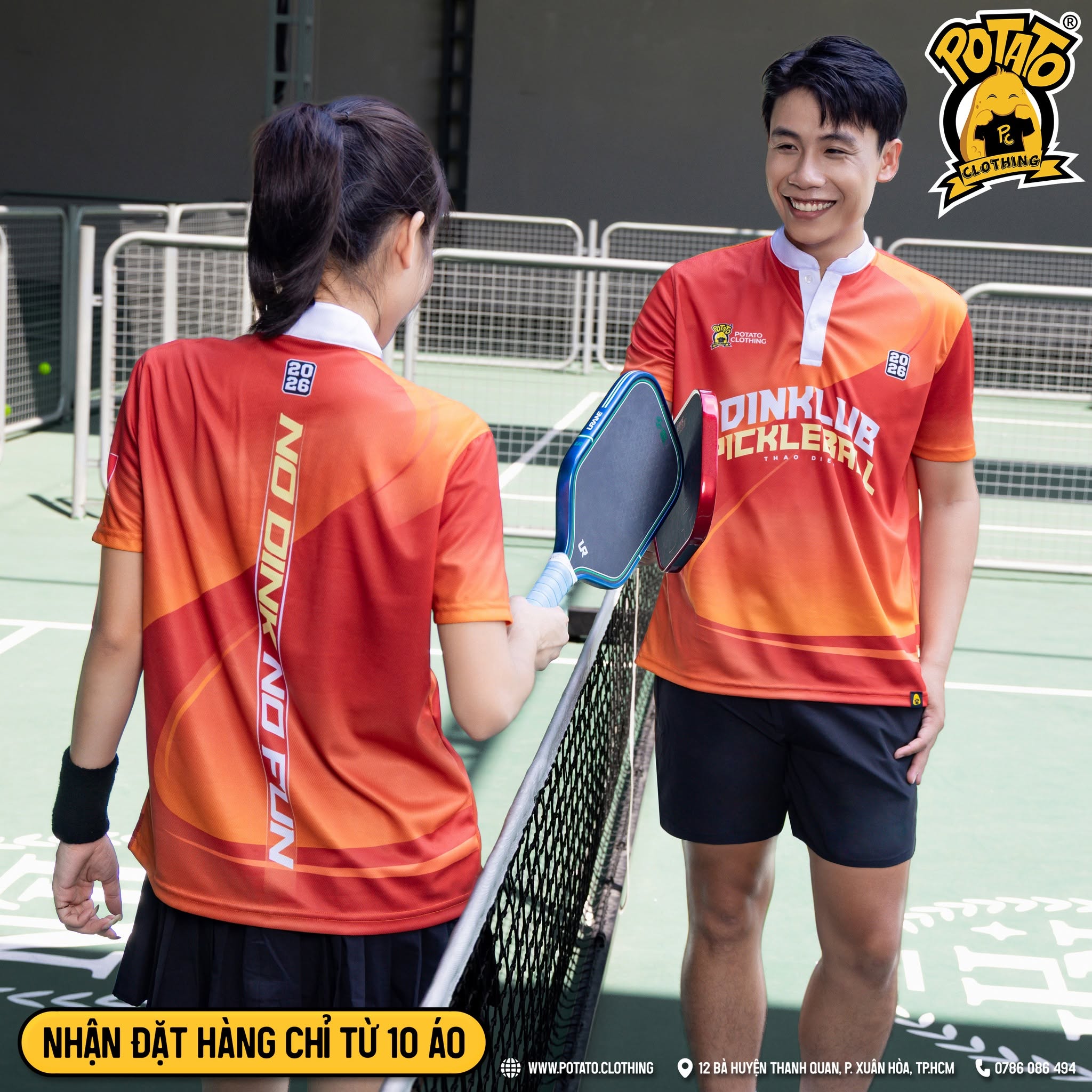 Áo thể thao Dinklub màu cam đỏ - ảnh 3