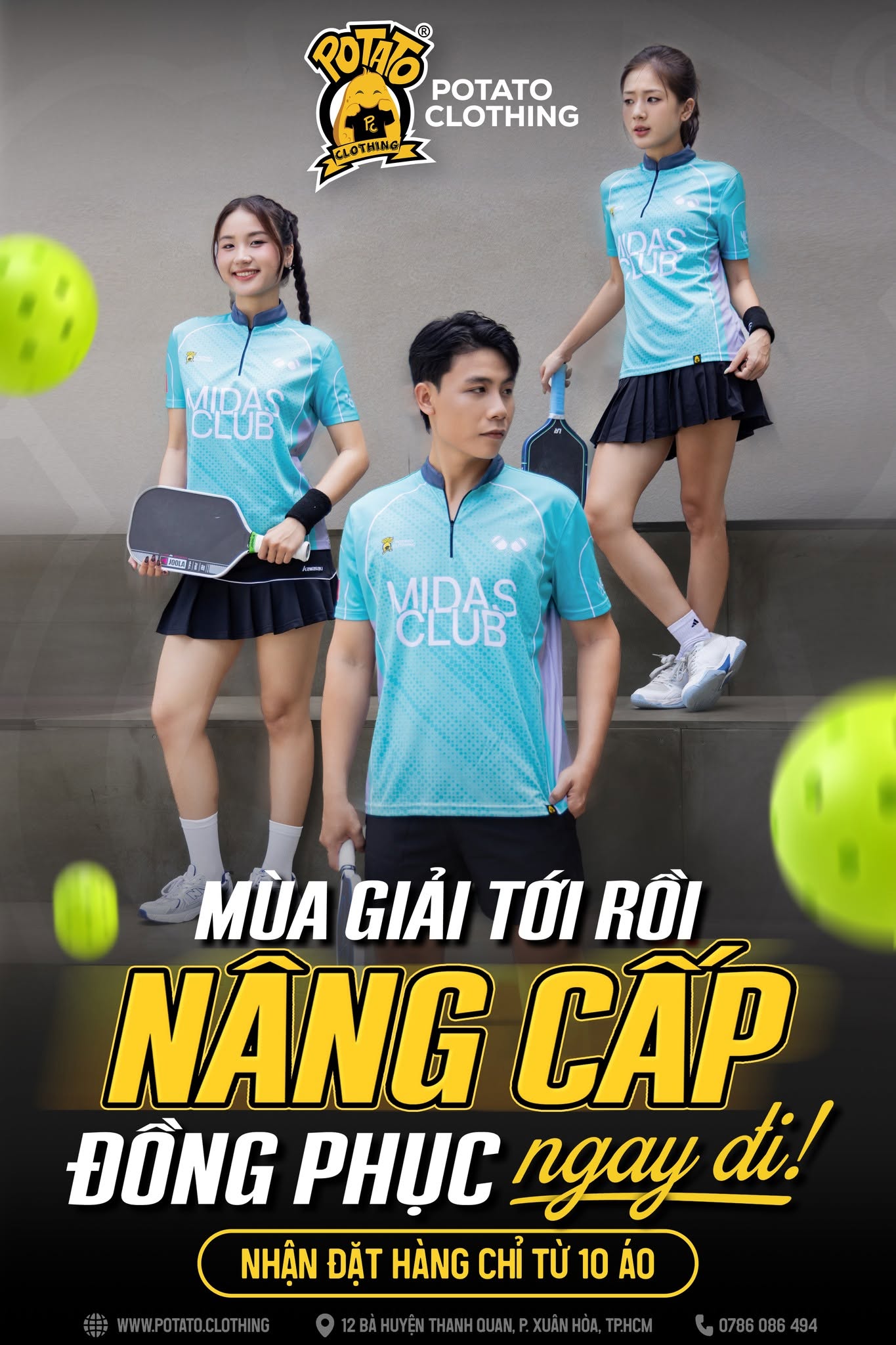 Áo thể thao Midas Club màu xanh ngọc - ảnh 1