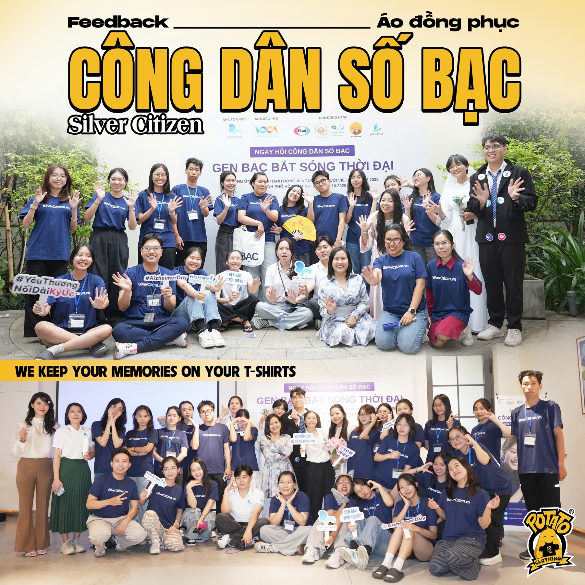 Đồng phục áo thun cổ tròn cho trường học, lớp học