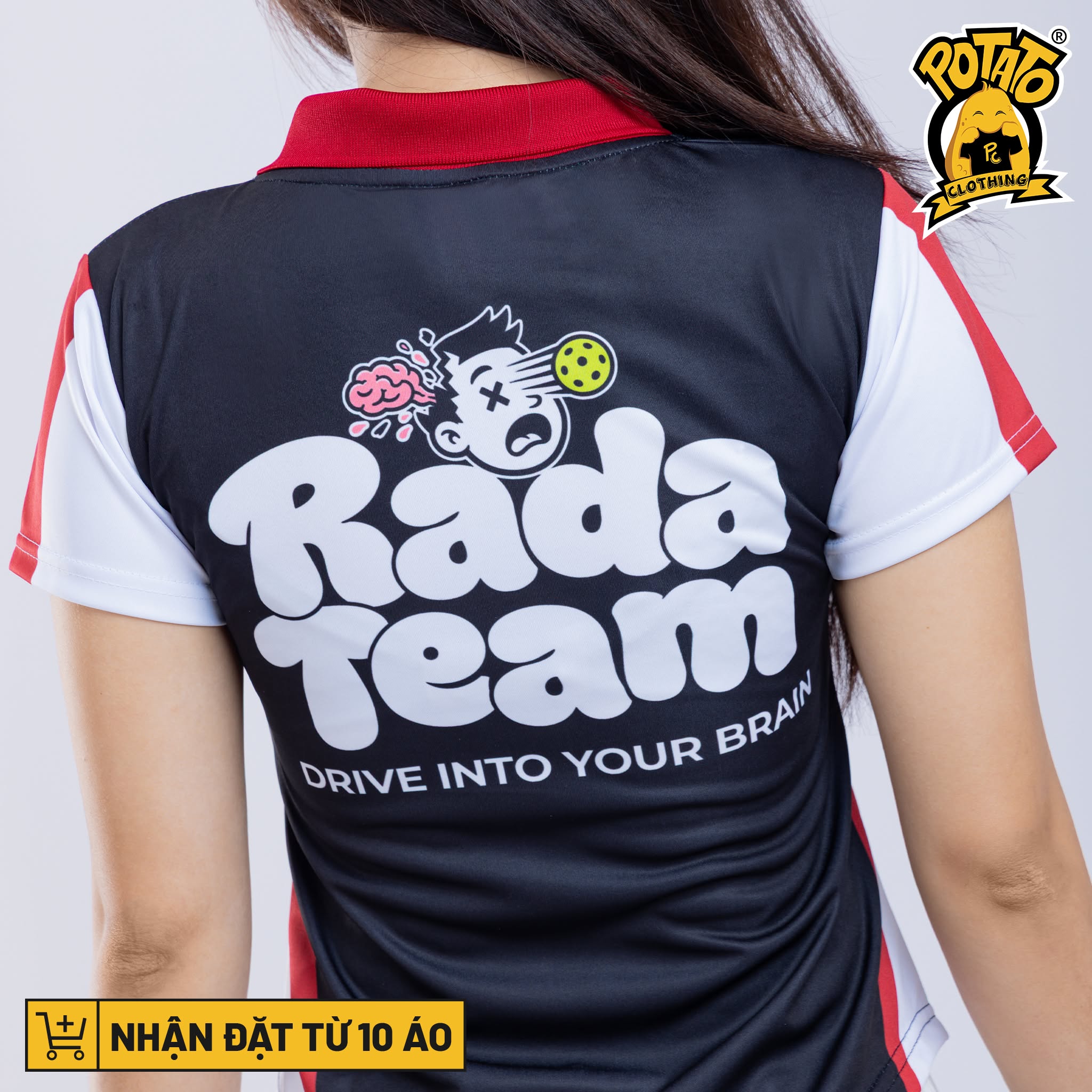Áo polo dáng ôm - màu 1 mặt sau tại Potato Clothing