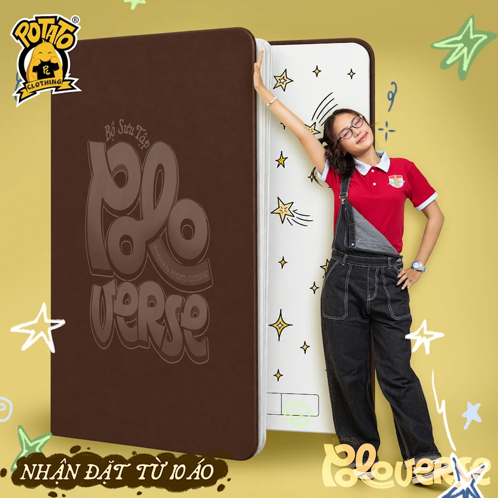 Góc chụp áo lớp Poloverse đỏ xanh nhạt