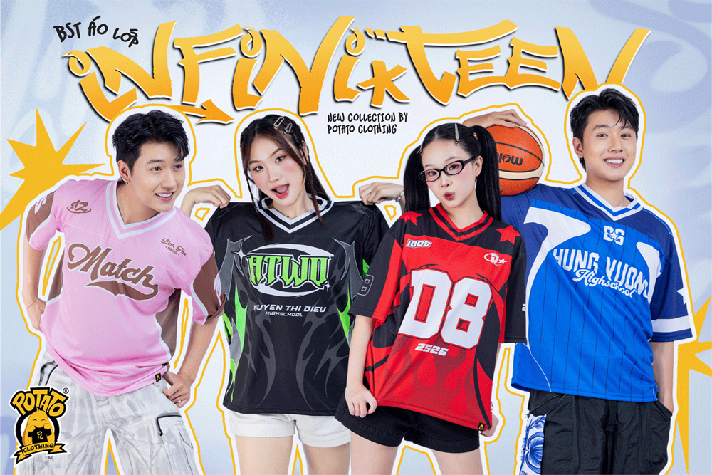 BST áo lớp Infini-Teen Potato Clothing sáng tạo vô cực tuổi trẻ