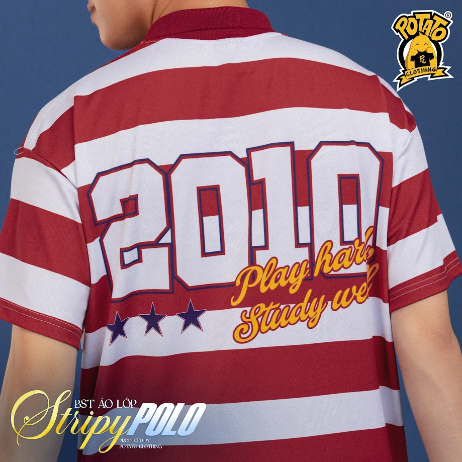 Thiết kế sọc trendy của áo lớp Stripy Polo