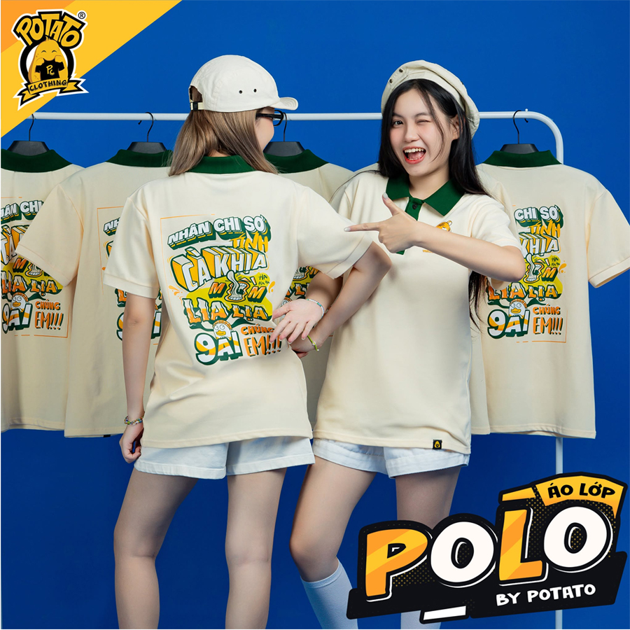 Mẫu áo lớp polo màu kem 4