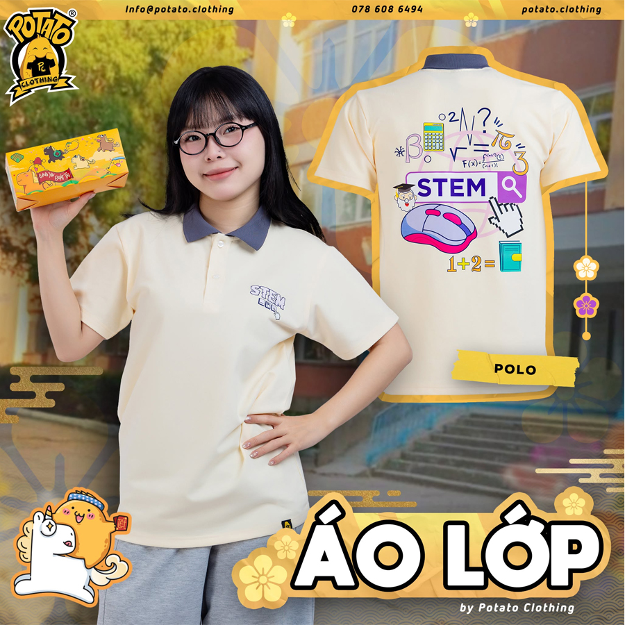 Mẫu áo lớp polo màu kem 5