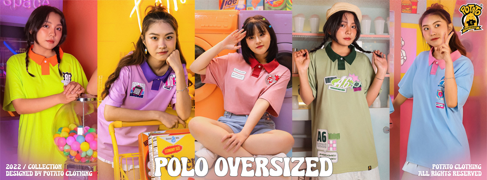 BST áo lớp Polo Mix Match oversized cá tính