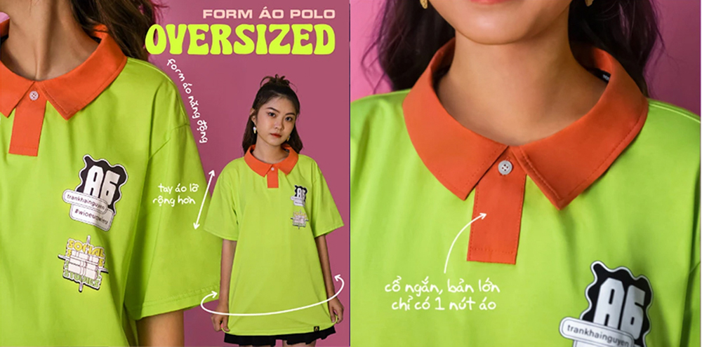 Form áo lớp polo oversized streetwear trẻ trung