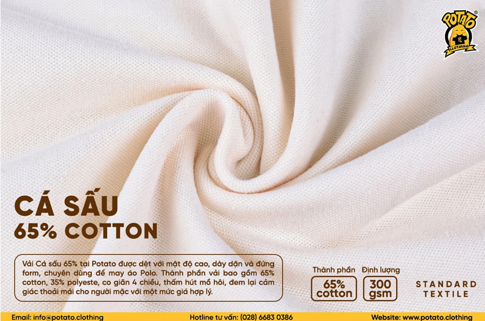 Vải cá sấu 65% cotton chất lượng tốt