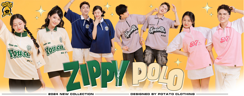 BST áo lớp Zippy Polo cổ khóa kéo hiện đại