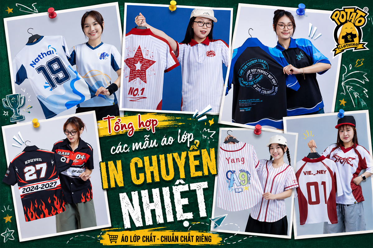 Tổng hợp mẫu áo lớp in chuyển nhiệt toàn thân