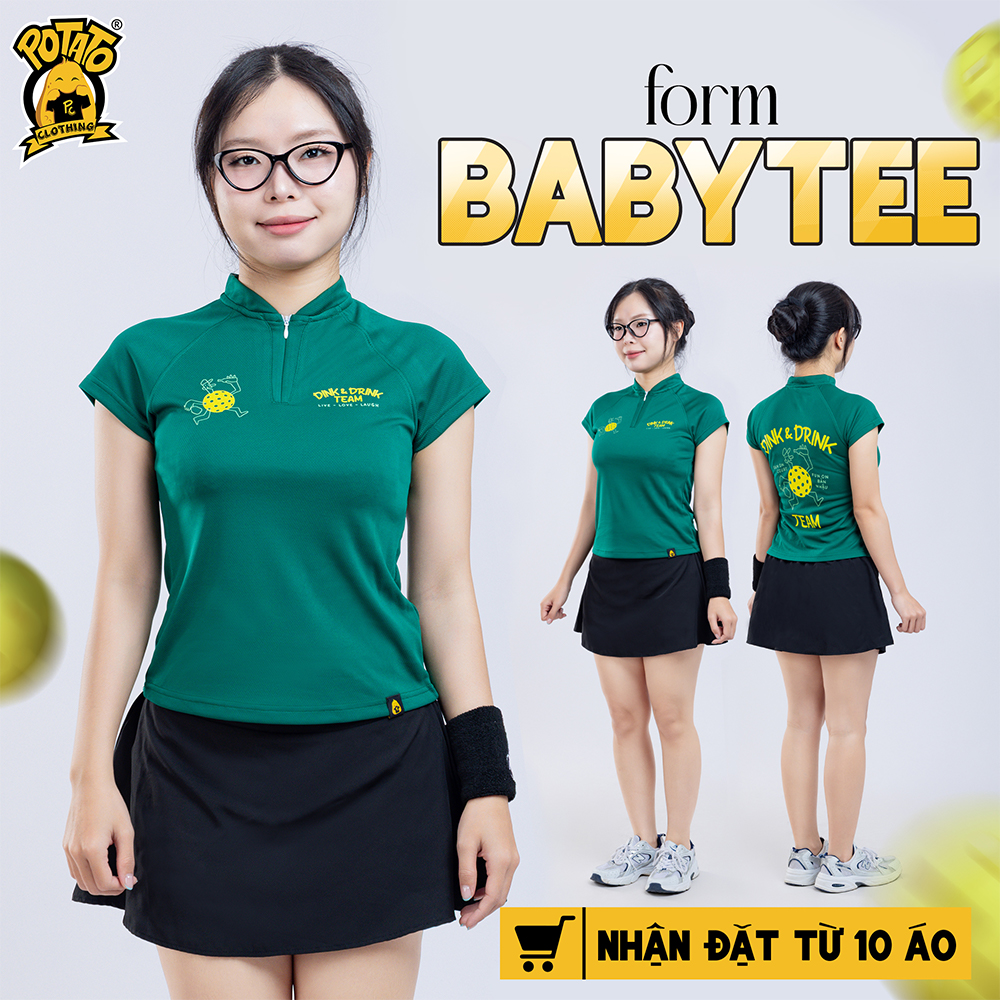 Form áo Babytee thể thao nữ Potato Clothing Y2K