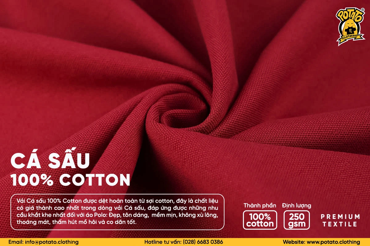 Vải cá sấu 100% cotton Potato Clothing