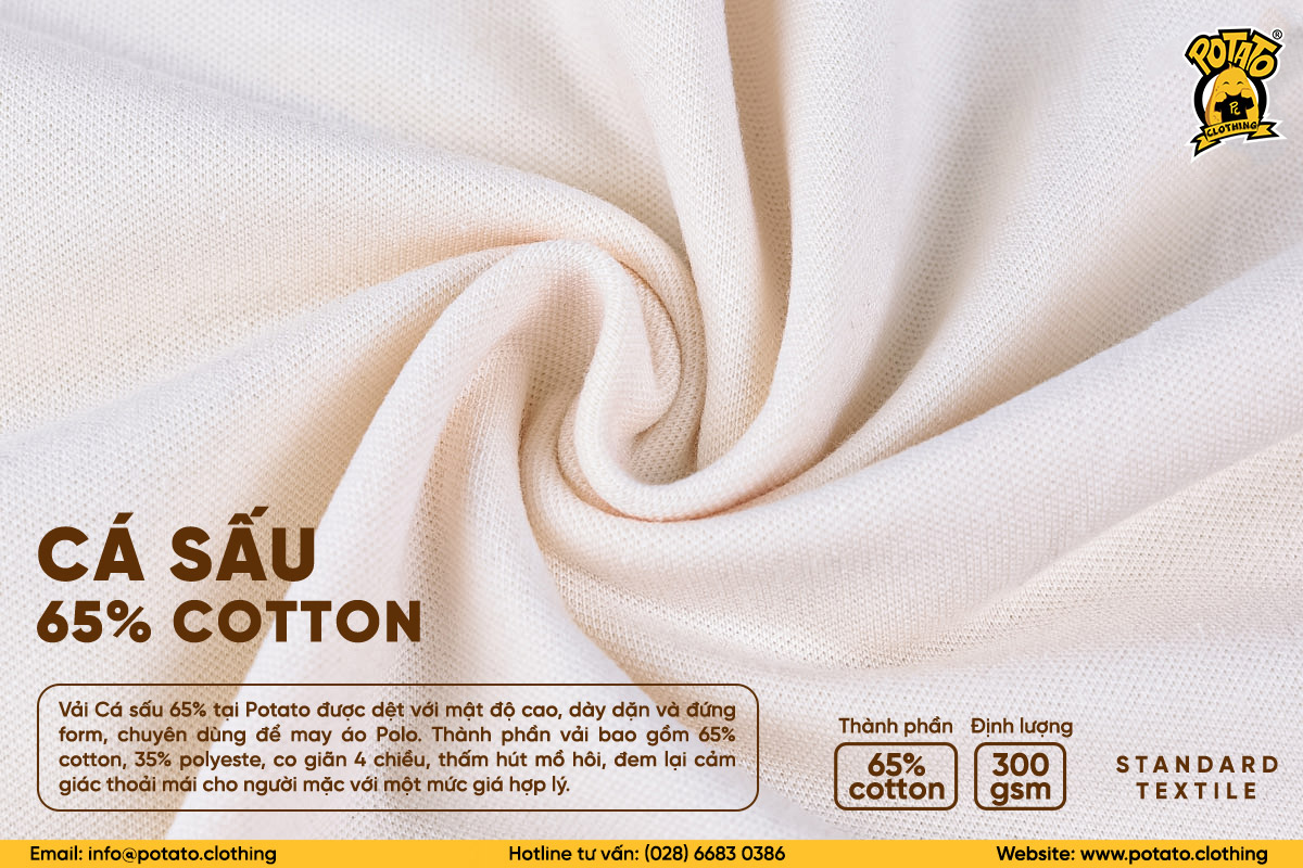 Vải cá sấu 65 cotton Potato Clothing