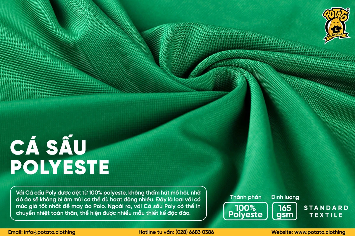 Vải cá sấu poly Potato Clothing