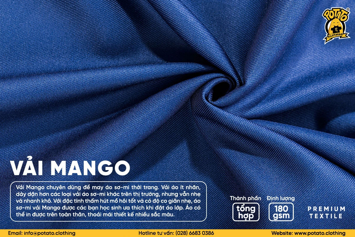 Vải Mango may áo sơ mi đồng phục CLB cấp 3