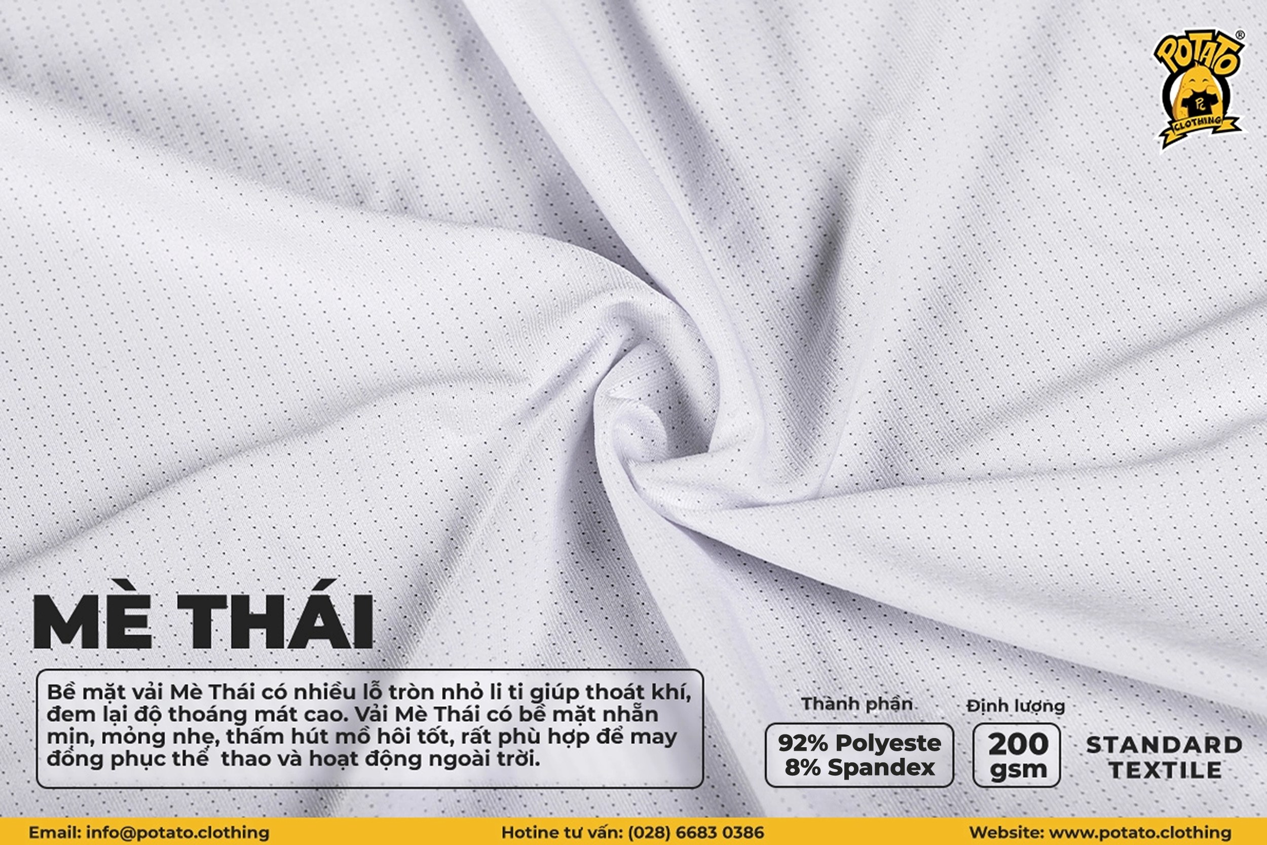 Vải mè Thái may áo lớp bóng rổ tại Potato Clothing