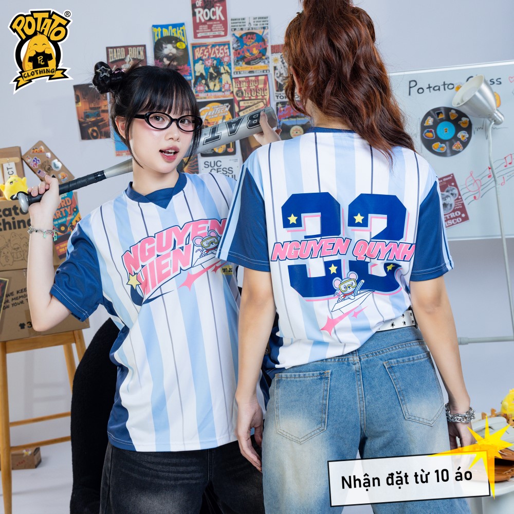 Áo lớp màu xanh dương mẫu 4