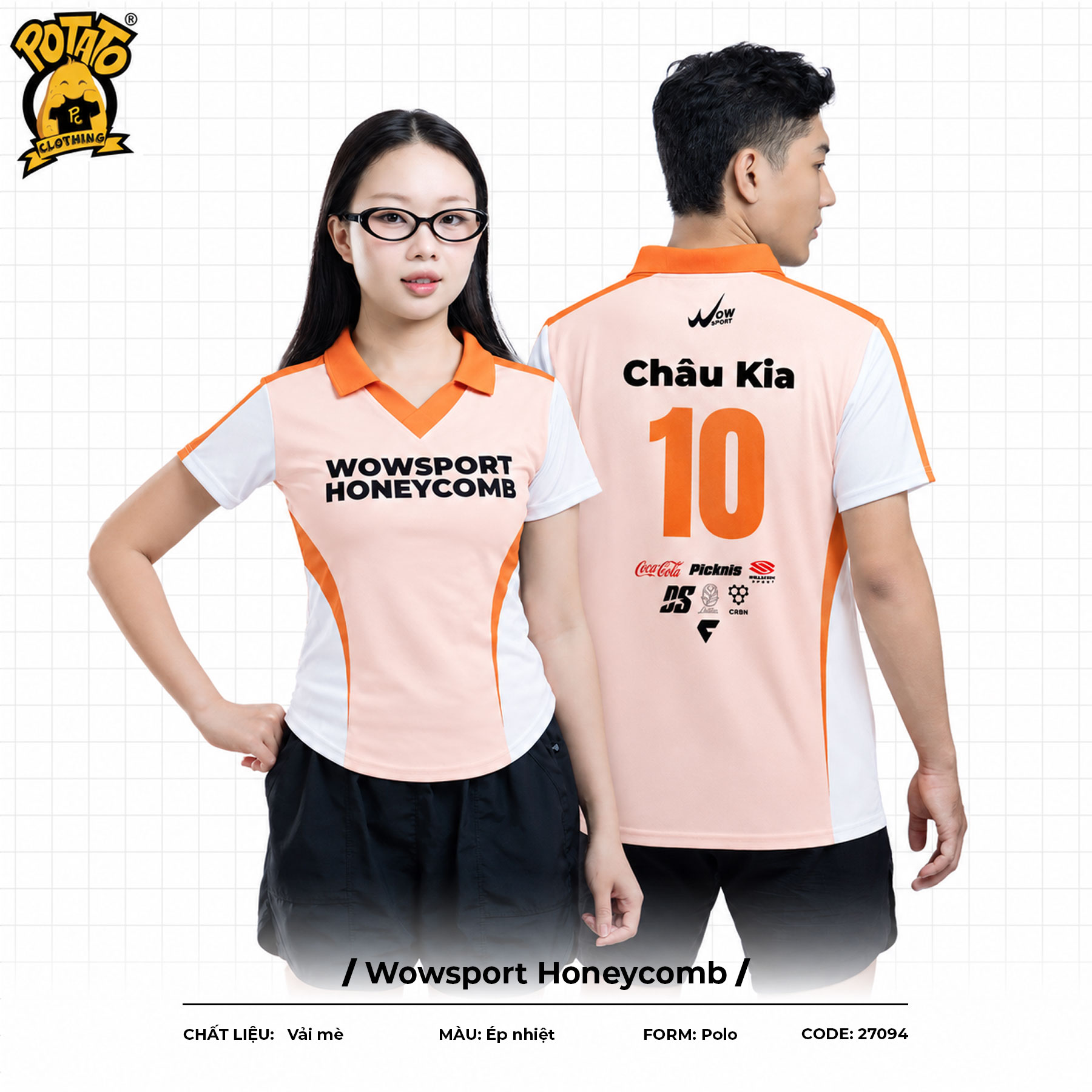Đồng phục polo Pickleball Wowsport Honeycomb