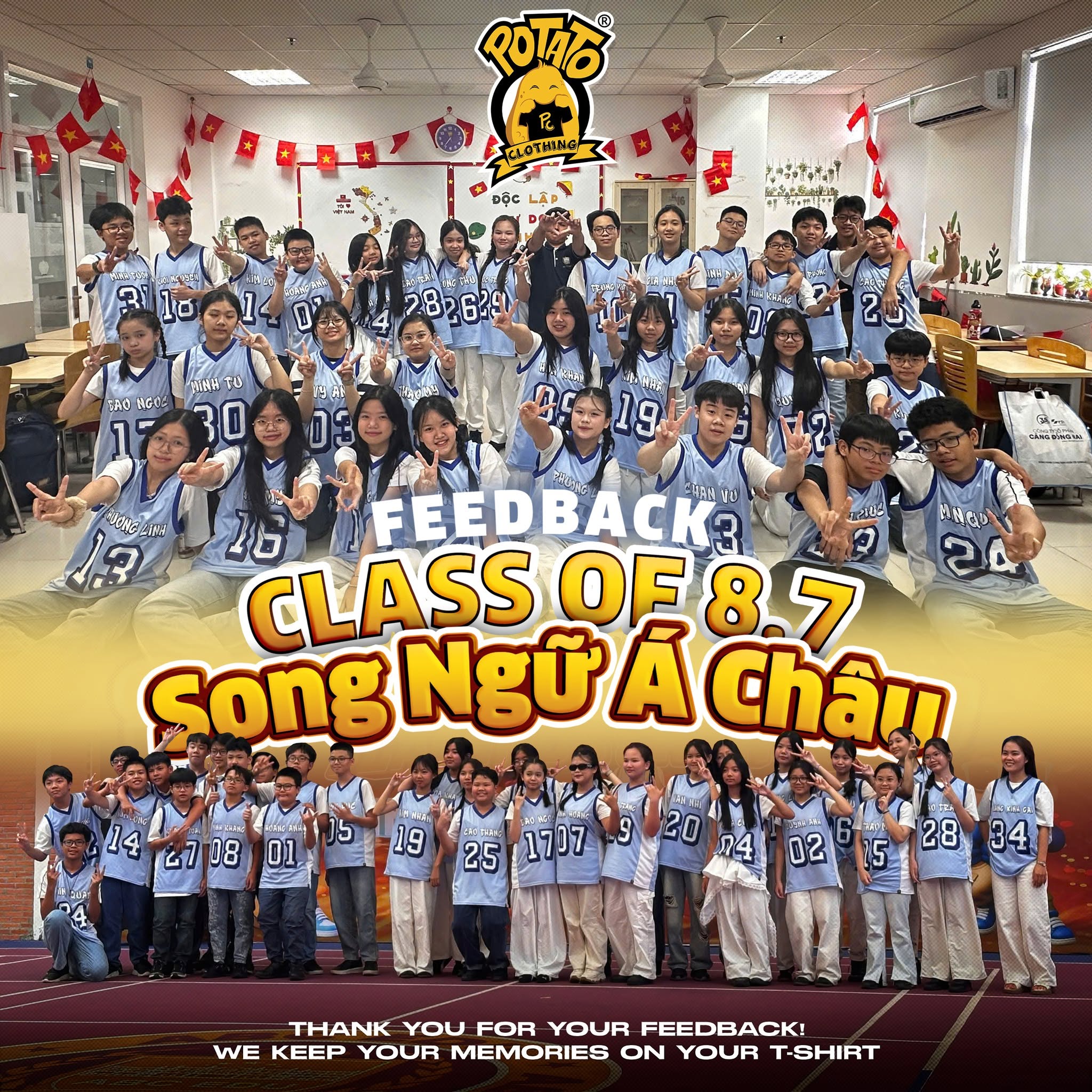 Áo lớp bóng rổ 8.7 - Song Ngữ Á Châu