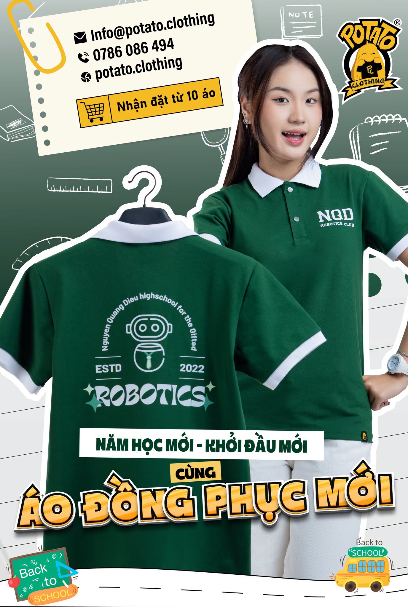 Đồng phục polo CLB ROBOTICS - Chuyên Nguyễn Quang Diêu