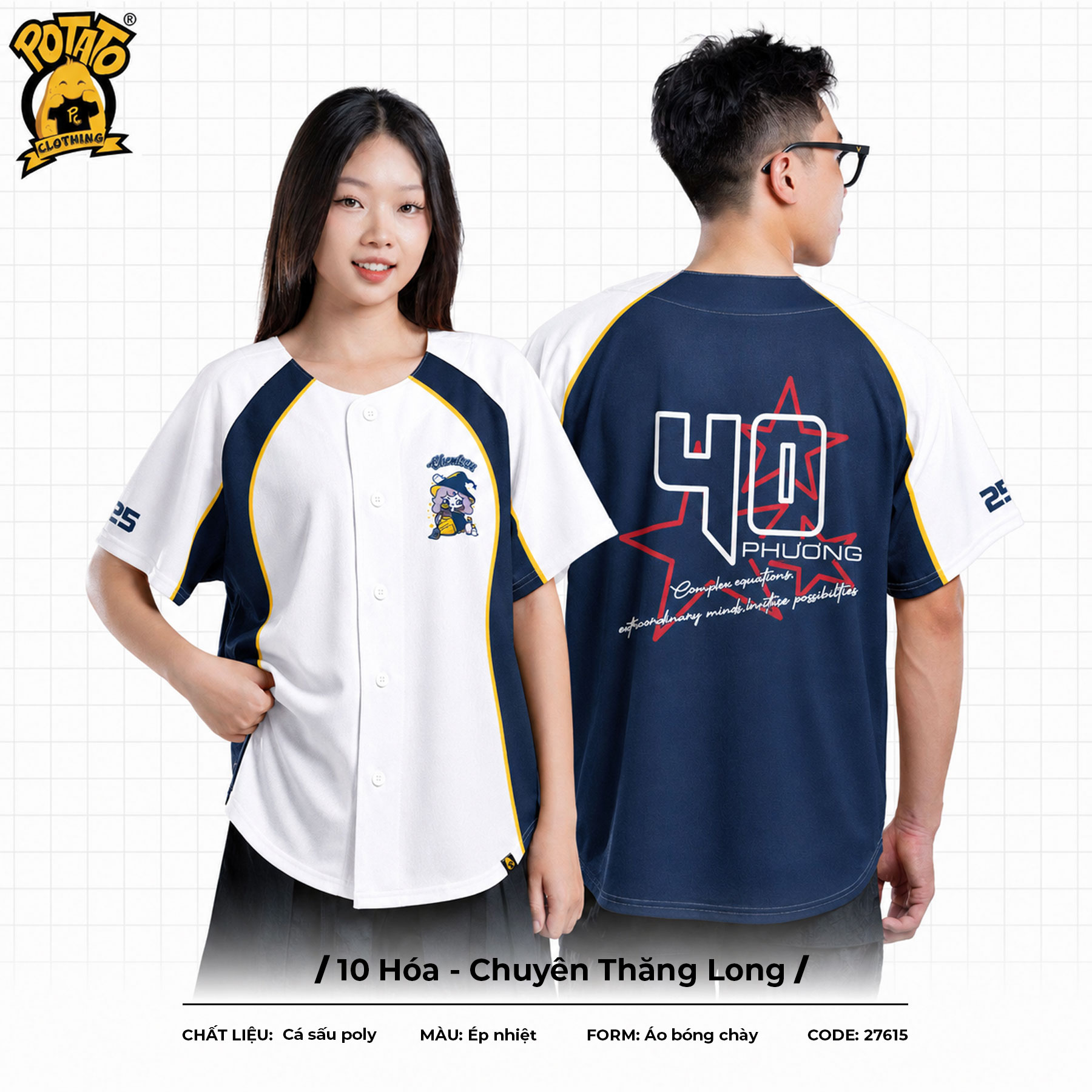 Áo lớp bóng chày 10 Hóa - Chuyên Thăng Long