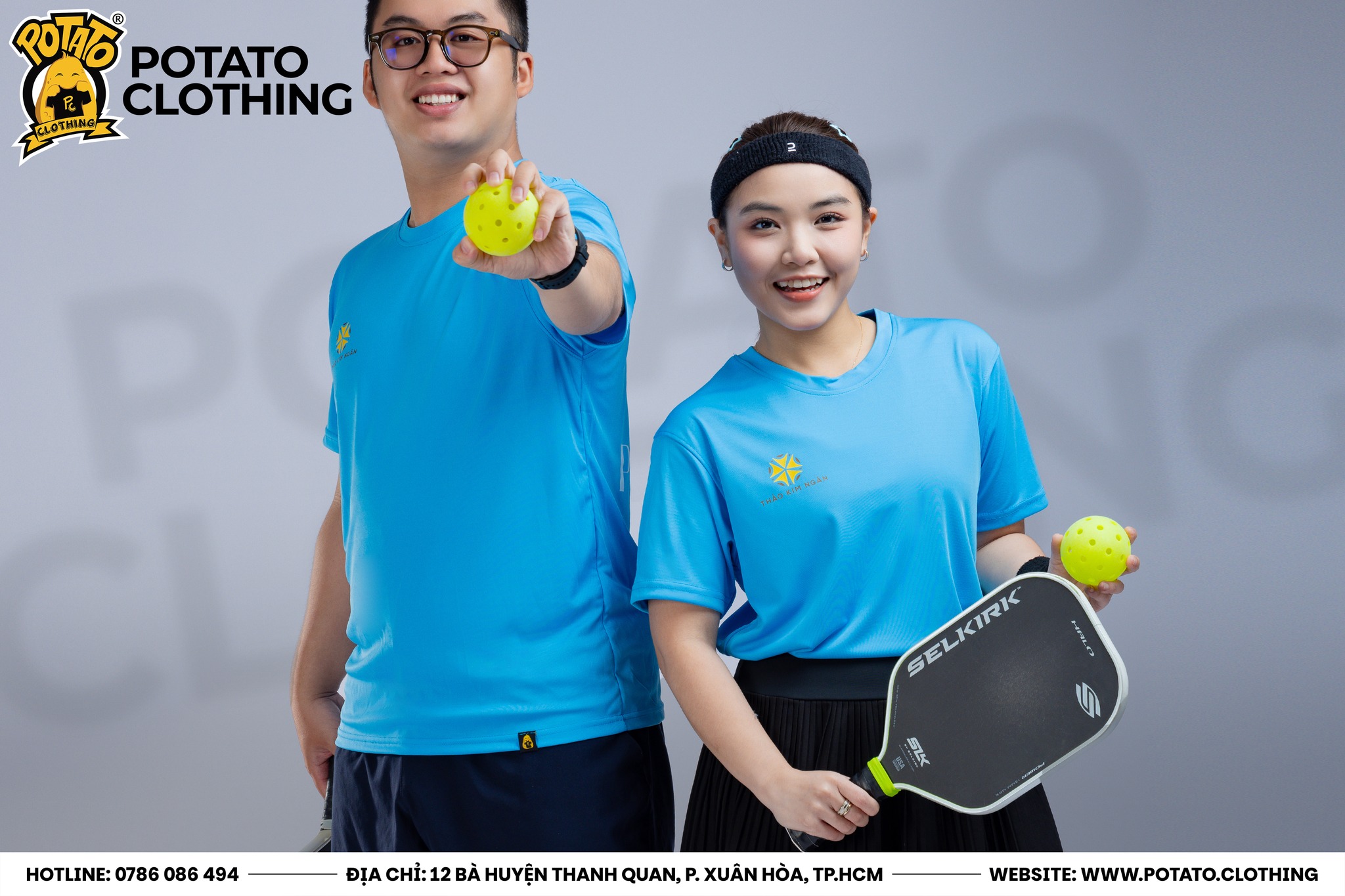 Đồng Phục Happy Pickleball Xanh Dương