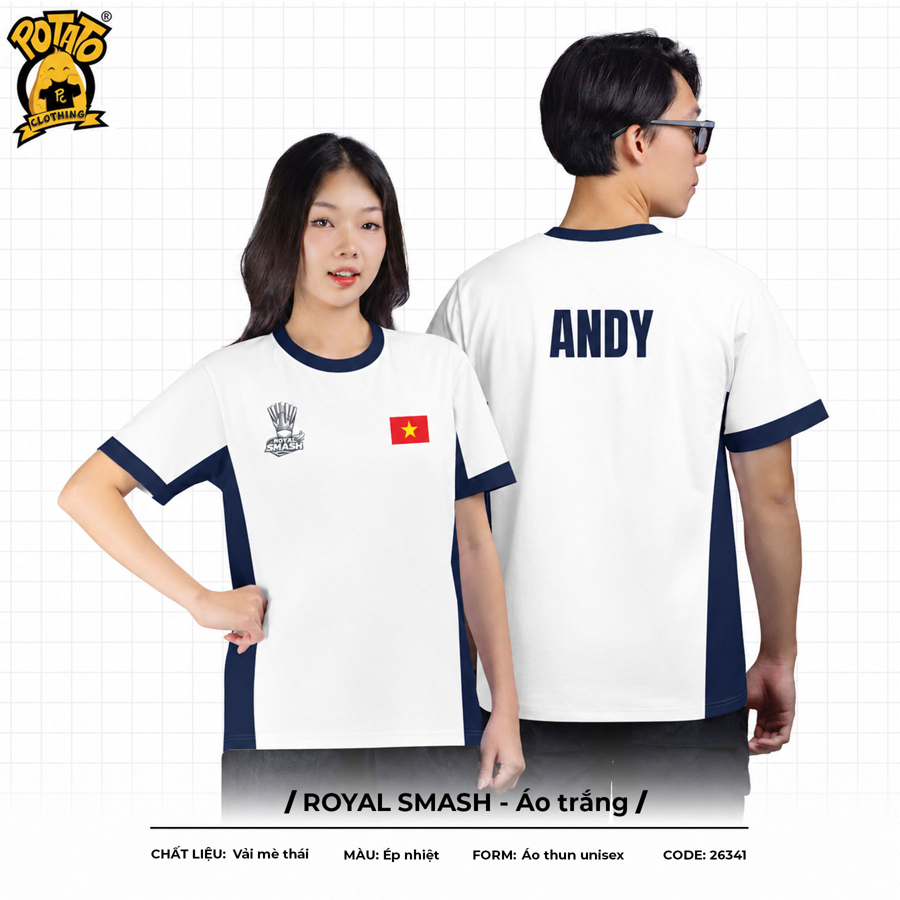 Đồng Phục Pickleball ROYAL SMASH Trắng